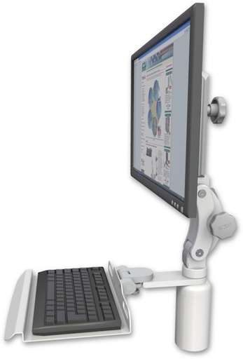 [UL550-D5-KD12] AccessMount™ Ultra 550 LCD desk mount with a 5" riser and a 12" keyboard tray