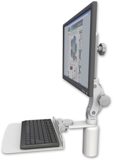[UL550-D5-KD12F] AccessMount™ Ultra 550 LCD desk mount with a 5" riser and a 12" flat keyboard tray