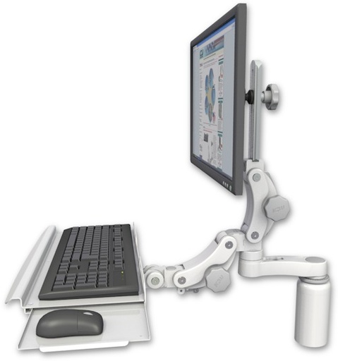 [UL550-D5-KPB-AS1] AccessMount™ Ultra 550 LCD desk mount with a 5" riser, a paralink keyboard tray w/ wrist rest bend, and an 6" arm