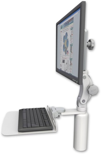 [UL550-D7-KD12F] AccessMount™ Ultra 550 LCD desk mount with a 7.5" riser and a 12" flat keyboard tray