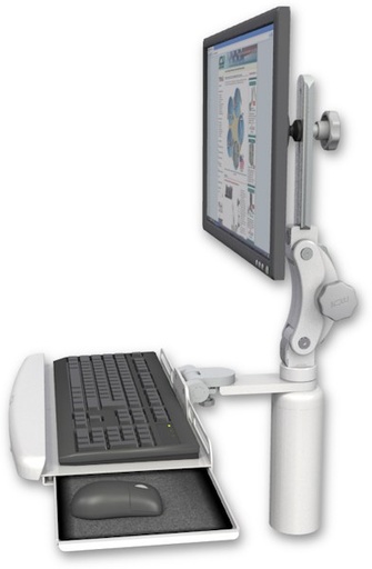 [UL550-D7-KDB] AccessMount™ Ultra 550 LCD desk mount with a 7.5" riser and a wrist-rest keyboard tray