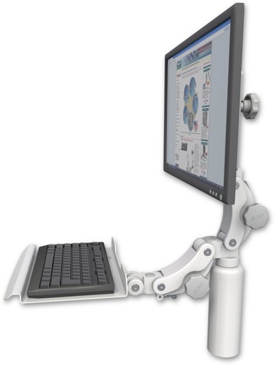 [UL550-D7-KP12] AccessMount™ Ultra 550 LCD desk mount with a 7.5" riser and a 12" paralink keyboard tray