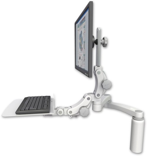 [UL550-D7-KP12F-A2] AccessMount™ Ultra 550 LCD desk mount with a 7.5" riser, a 12" flat paralink keyboard tray, and a 20" double-arm