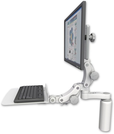 [UL550-D7-KP12F-AS1] AccessMount™ Ultra 550 LCD desk mount with a 7.5" riser, a 12" flat paralink keyboard tray, and an 6" arm