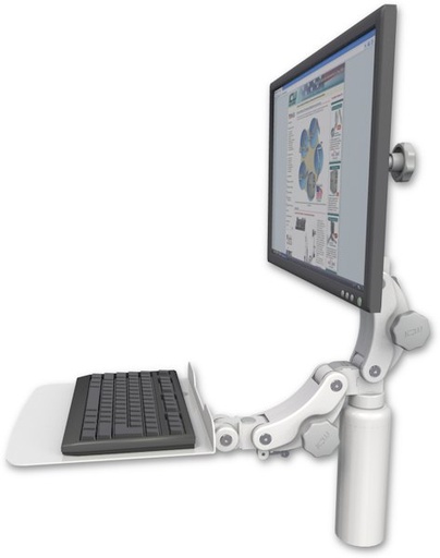 [UL550-D7-KP12F] AccessMount™ Ultra 550 LCD desk mount with a 7.5" riser and a 12" flat paralink keyboard tray