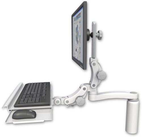 [UL550-D7-KPB-A1] AccessMount™ Ultra 550 LCD desk mount with a 7.5" riser, a paralink keyboard tray w/ wrist rest bend, and an 11" arm