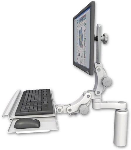 [UL550-D7-KPB-AS1] AccessMount™ Ultra 550 LCD desk mount with a 7.5" riser, a paralink keyboard tray w/ wrist rest bend, and an 6" arm
