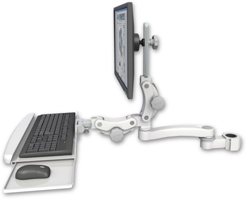 [UL550-P15-KPB-A1] AccessMount™ Ultra 550 LCD mount for a 1.5" pole with a paralink keyboard tray w/ wrist rest bend and an 11" arm