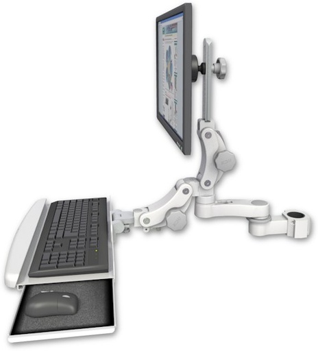 [UL550-P17-KPB-AS1] AccessMount™ Ultra 550 LCD mount for a 1.75" pole with a paralink keyboard tray w/ wrist rest bend and an 6" arm