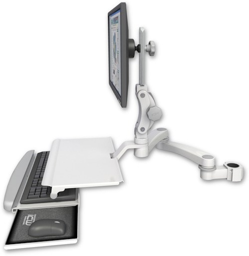 [UL550-P17-KUS-A2] AccessMount™ Ultra 550 LCD mount for a 1.75" pole with a work surface tray and slide-out keyboard tray and a 20" double-arm