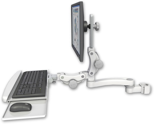 [UL550-P2-KPB-A1] AccessMount™ Ultra 550 LCD mount for a 2" pole with a paralink keyboard tray w/ wrist rest bend and an 11" arm