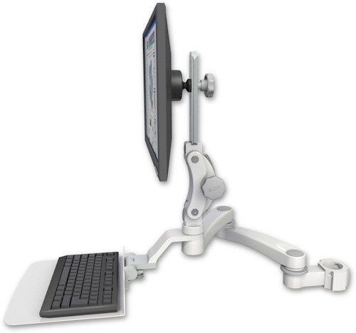 [UL550-P2-KU12F-A2] AccessMount™ Ultra 550 LCD mount for a 2" pole with a 12" flat keyboard tray and a 20" double-arm