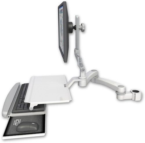 [UL510-P17-KUS-A2] AccessMount™ Ultra 510 LCD mount for a 1.75" pole with a work surface tray and slide-out keyboard tray and a 20" double-arm