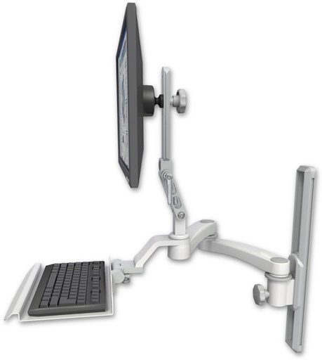 [UL510-T19-KU12-A2] AccessMount™ Ultra 510 LCD mount on a 19" wall track slider with a 12" keyboard tray and a 20" double-arm