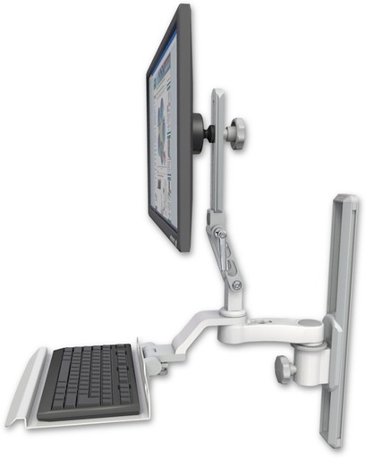 [UL510-T19-KU12-AS1] AccessMount™ Ultra 510 LCD mount on a 19" wall track slider with a 12" keyboard tray and an 6" arm