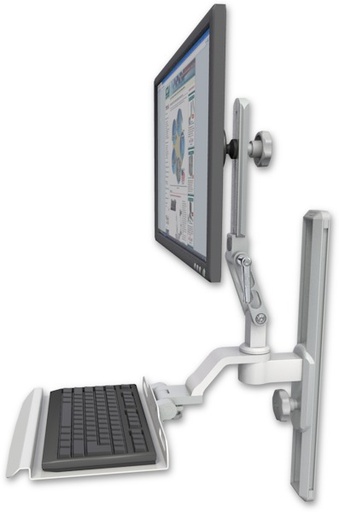 [UL510-T19-KU12] AccessMount™ Ultra 510 LCD mount on a 19" wall track slider with a 12" keyboard tray