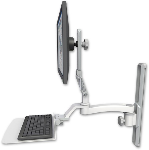 [UL510-T19-KU12F-A1] AccessMount™ Ultra 510 LCD mount on a 19" wall track slider with a 12" flat keyboard tray and an 11" arm