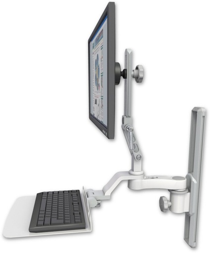 [UL510-T19-KU12F-AS1] AccessMount™ Ultra 510 LCD mount on a 19" wall track slider with a 12" flat keyboard tray and an 6" arm