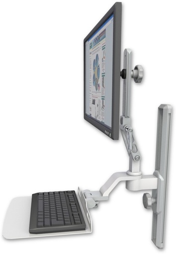 [UL510-T19-KU12F] AccessMount™ Ultra 510 LCD mount on a 19" wall track slider with a 12" flat keyboard tray