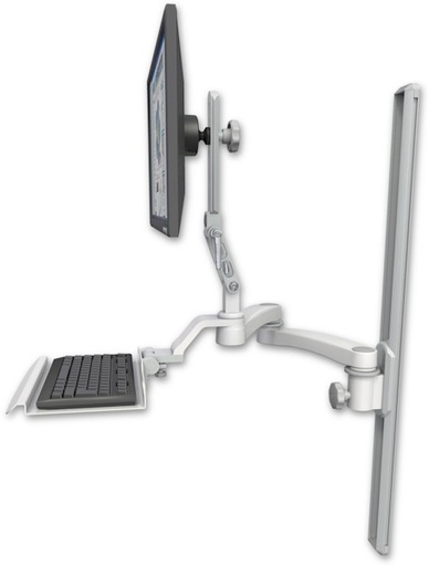 [UL510-T36-KU12-A2] AccessMount™ Ultra 510 LCD mount on a 36" wall track slider with a 12" keyboard tray and a 20" double-arm