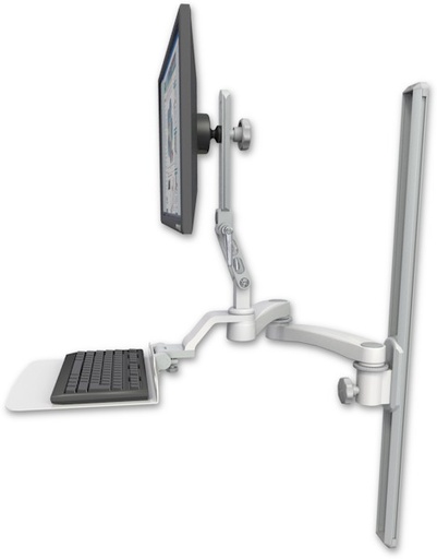 [UL510-T36-KU12F-A2] AccessMount™ Ultra 510 LCD mount on a 36" wall track slider with a 12" flat keyboard tray and a 20" double-arm