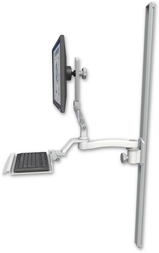 [UL510-T50-KU12-A1] AccessMount™ Ultra 510 LCD mount on a 50" wall track slider with a 12" keyboard tray and an 11" arm