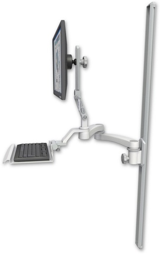 [UL510-T50-KU12-A2] AccessMount™ Ultra 510 LCD mount on a 50" wall track slider with a 12" keyboard tray and a 20" double-arm