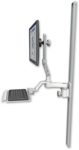 [UL510-T50-KU12-AS1] AccessMount™ Ultra 510 LCD mount on a 50" wall track slider with a 12" keyboard tray and an 6" arm