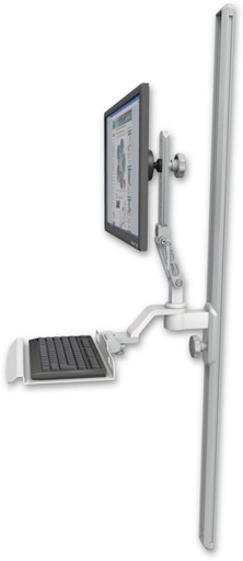 [UL510-T50-KU12] AccessMount™ Ultra 510 LCD mount on a 50" wall track slider with a 12" keyboard tray