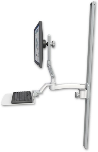 [UL510-T50-KU12F-A1] AccessMount™ Ultra 510 LCD mount on a 50" wall track slider with a 12" flat keyboard tray and an 11" arm