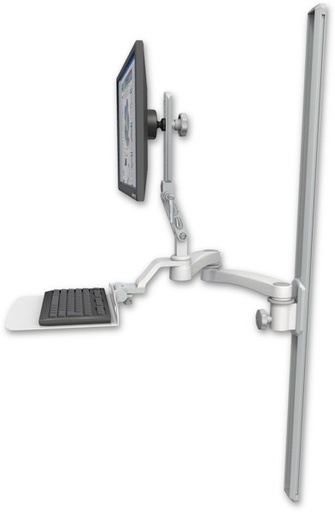 [UL510-T50-KU12F-A2] AccessMount™ Ultra 510 LCD mount on a 50" wall track slider with a 12" flat keyboard tray and a 20" double-arm