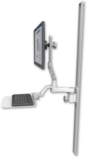 [UL510-T50-KU12F-AS1] AccessMount™ Ultra 510 LCD mount on a 50" wall track slider with a 12" flat keyboard tray and an 6" arm