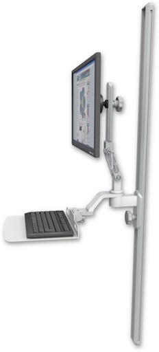 [UL510-T50-KU12F] AccessMount™ Ultra 510 LCD mount on a 50" wall track slider with a 12" flat keyboard tray