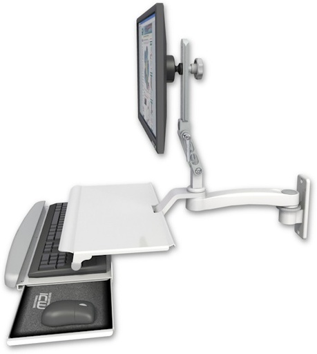 [UL510-W2-KUS-A1] AccessMount™ Ultra 510 LCD wall mount with a work surface tray and slide-out keyboard tray and an 11" arm