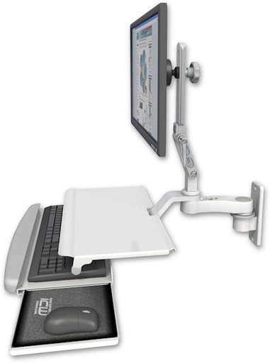 [UL510-W2-KUS-AS1] AccessMount™ Ultra 510 LCD wall mount with a work surface tray and slide-out keyboard tray and an 6" arm