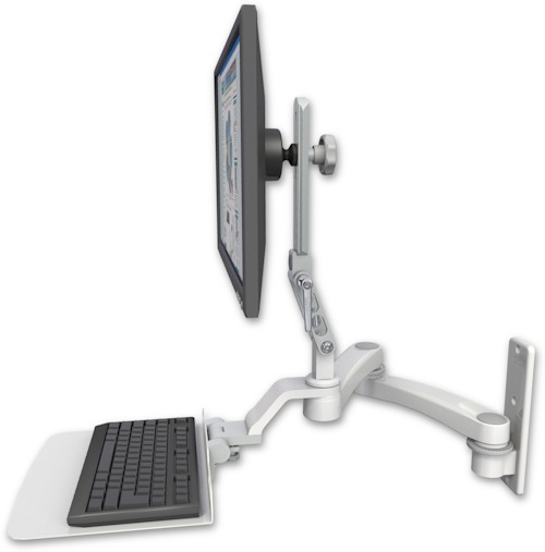 [UL510-W3-KU12F-A2] AccessMount™ Ultra 510 LCD wall mount with a 12" flat keyboard tray and a 20" double-arm