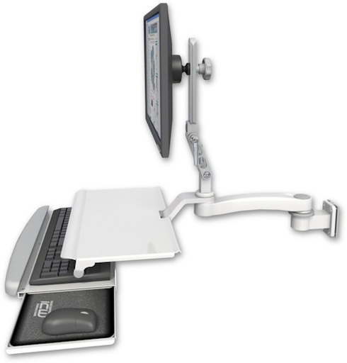 [UL510-W5-KUS-A1] AccessMount™ Ultra 510 LCD 3.5" wall mount with a work surface tray and slide-out keyboard tray and an 11" arm