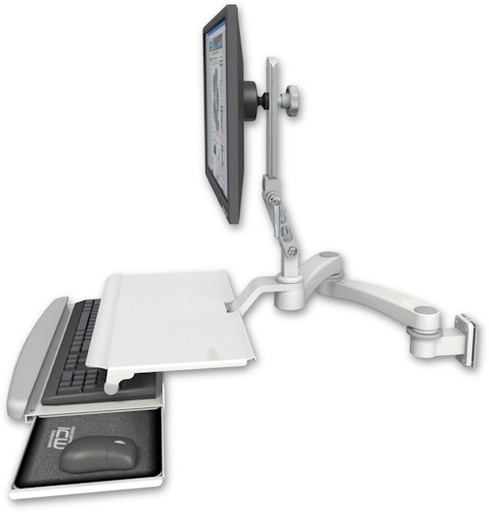 [UL510-W5-KUS-A2] AccessMount™ Ultra 510 LCD 3.5" wall mount with a work surface tray and slide-out keyboard tray and a 20" double-arm