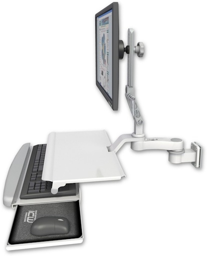 [UL510-W5-KUS-AS1] AccessMount™ Ultra 510 LCD 3.5" wall mount with a work surface tray and slide-out keyboard tray and an 6" arm