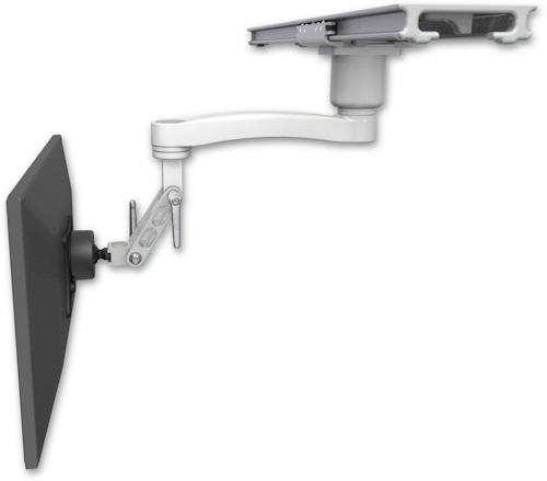 [UL500I-PS28-D1-A1] AccessMount™ Inverted Ultra 500 LCD mount on a ProSlide 28" track slider with a 1" riser and an 11" arm