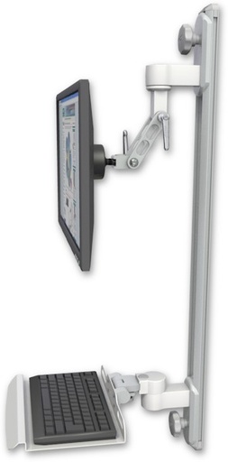 [UL500I-T36D-KU12] AccessMount™ Inverted Ultra 500 LCD mount on a 36" wall track with separate arms and a 12" keyboard tray