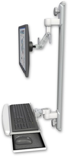 [UL500I-T36D-KUB] AccessMount™ Inverted Ultra 500 LCD mount on a 36" wall track with separate arms and a wrist-rest keyboard tray