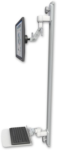 [UL500I-T50D-KU12F] AccessMount™ Inverted Ultra 500 LCD mount on a 50" wall track with separate arms and a 12" flat keyboard tray