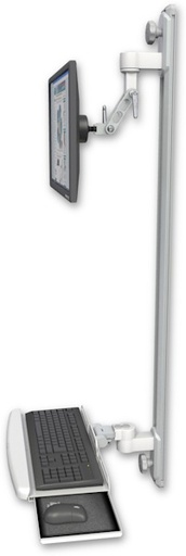[UL500I-T50D-KUB] AccessMount™ Inverted Ultra 500 LCD mount on a 50" wall track with separate arms and a wrist-rest keyboard tray