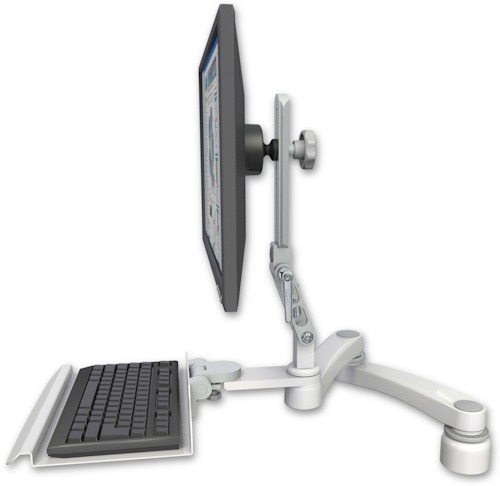 [UL510-D1-KD12-A2] AccessMount™ Ultra 510 LCD desk mount with a 1" riser, a 12" keyboard tray, and a 20" double-arm