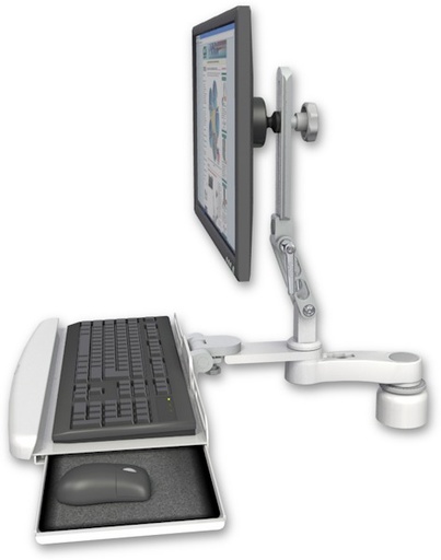 [UL510-D1-KDB-AS1] AccessMount™ Ultra 510 LCD desk mount with a 1" riser, a wrist-rest keyboard tray, and an 6" arm