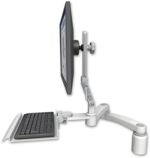 [UL510-D3-KD12-A2] AccessMount™ Ultra 510 LCD desk mount with a 3" riser, a 12" keyboard tray, and a 20" double-arm