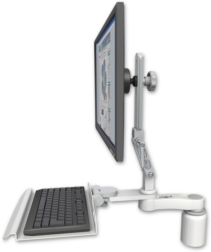 [UL510-D3-KD12-AS1] AccessMount™ Ultra 510 LCD desk mount with a 3" riser, a 12" keyboard tray, and an 6" arm
