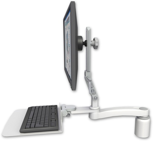 [UL510-D3-KD12F-A1] AccessMount™ Ultra 510 LCD desk mount with a 3" riser, a 12" flat keyboard tray, and an 11" arm