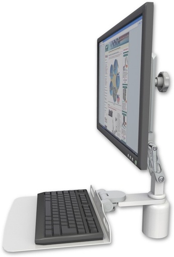 [UL510-D3-KD12F] AccessMount™ Ultra 510 LCD desk mount with a 3" riser and a 12" flat keyboard tray